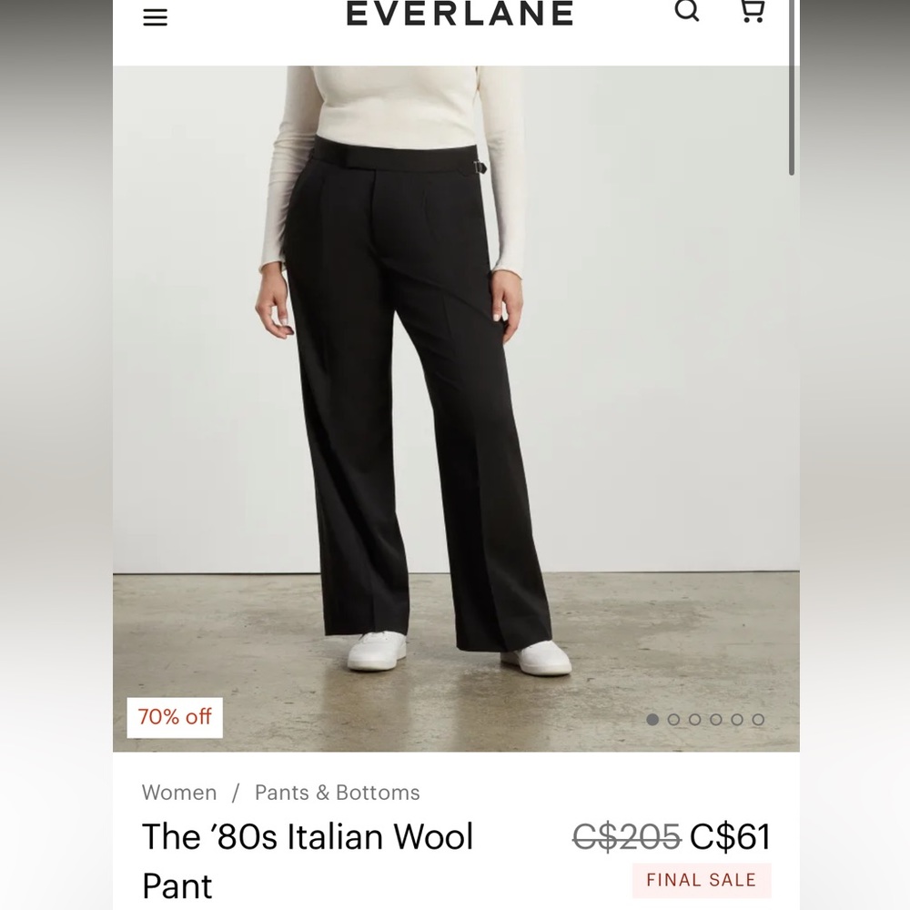 New everlane 100% wool trouser